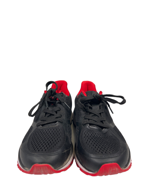 WHITIN Women's Black/Red Mesh Lace Up Athletic Sneakers - 39/US 9 image 2