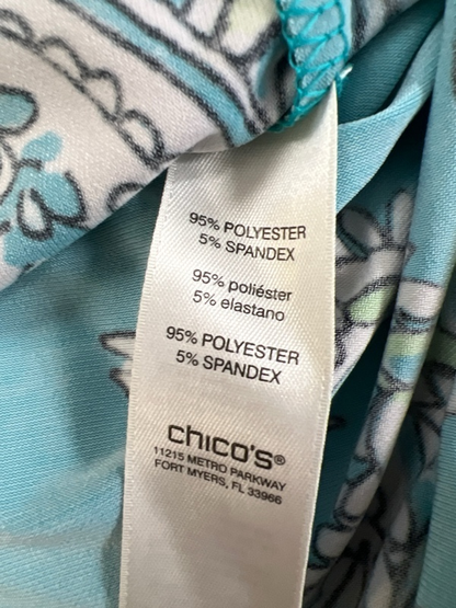 Chico's Women's Blue Paisley Short Sleeve Shift Dress - 1/US M image 4
