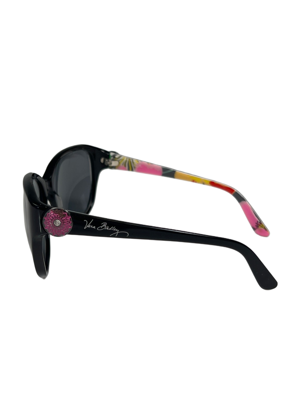 Vera Bradley Women's Black Jazzy Blooms Layla Oversized Sunglasses W/ Case image 3