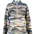 Orvis Women's Purple/Brown Quilted 1/4 Snap Pullover Sweatshirt - XL