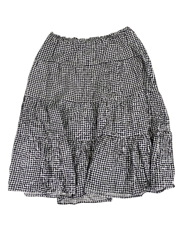 Madden Girl Women's Black/White Checkered Stretch Midi Skirt - L image 2