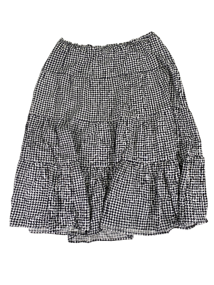 Madden Girl Women's Black/White Checkered Stretch Midi Skirt - L image 2
