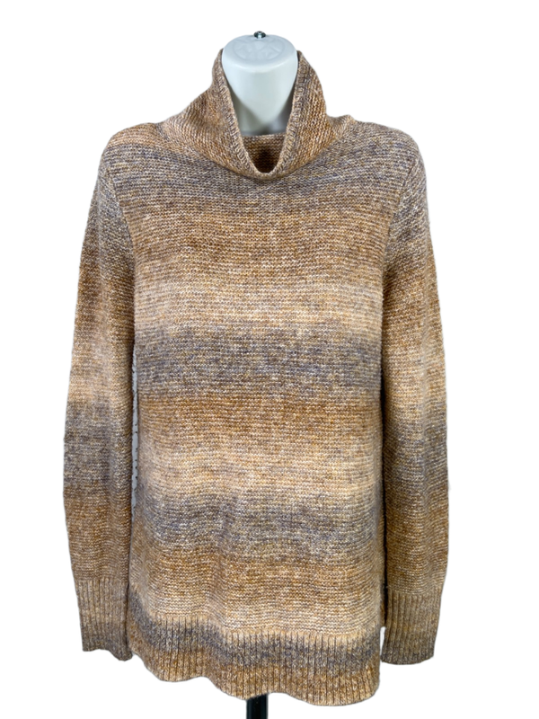 J.Jill Wearever Collection Women's Beige/Purple Long Sleeve Sweater - XS