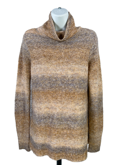 J.Jill Wearever Collection Women's Beige/Purple Long Sleeve Sweater - XS