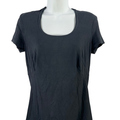 Donna Karen Women's Blue Short Sleeve Shirt - L