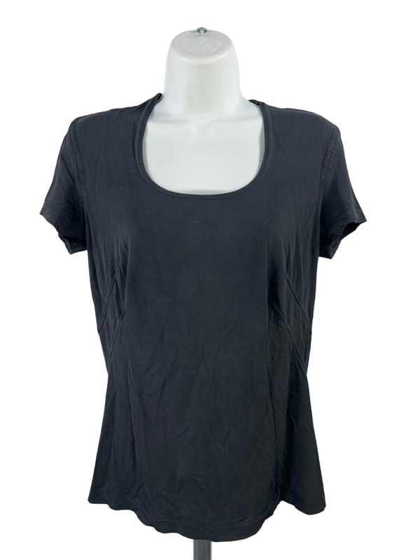 Donna Karen Women's Blue Short Sleeve Shirt - L
