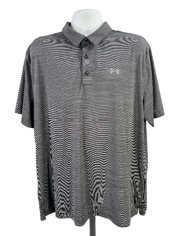 Under Armour Men's Gray Loose Fit HeatGear Athletic Polo - 2XL