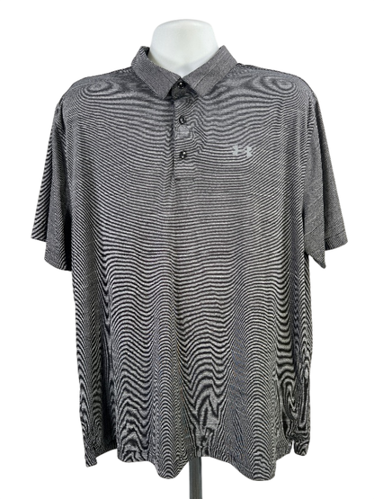 Under Armour Men's Gray Loose Fit HeatGear Athletic Polo - 2XL