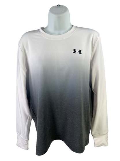 Under Armour Women's Gray/White Rival Terry Long Sleeve Shirt - S