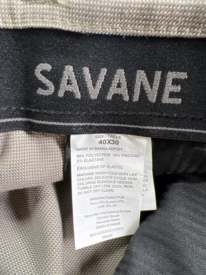 Savane Men's Gray Chinchilla Straight Leg Performance Dress Pants - 40x30 image 3