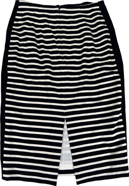 White House Black Market Womens Black/White Striped Zip Close Straight Skirt - 2 image 2