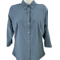 Columbia Women's Blue 3/4 Roll Sleeve Button Up Omni-Wick Button Up Shirt - S