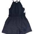 Old Navy Women's Black Shirred Sleeveless Tie Back Romper - L