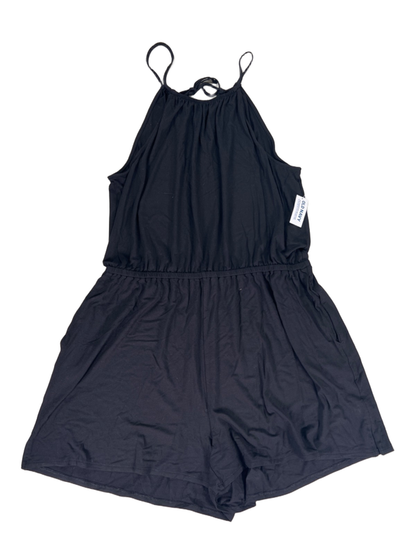Old Navy Women's Black Shirred Sleeveless Tie Back Romper - L