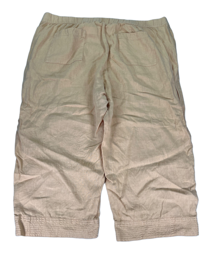 J Jill PureJill Women's Yellow Linen Pull On Capri Pants - 3X Plus image 2