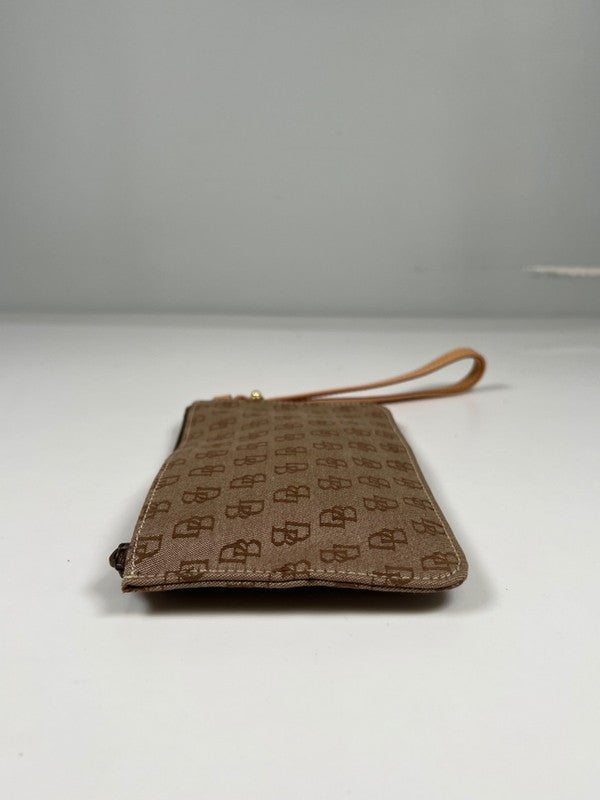 Dooney and Bourke Women's Tan/Beige Monogram Canvas Wristlet Wallet image 2