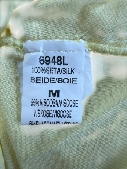 Belle France Women's Yellow Crochet 3/4 Sleeve Lined Blouse - M image 4