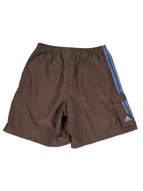 Adidas Men's Brown/Blue Striped Cargo Athletic Shorts - L image 2