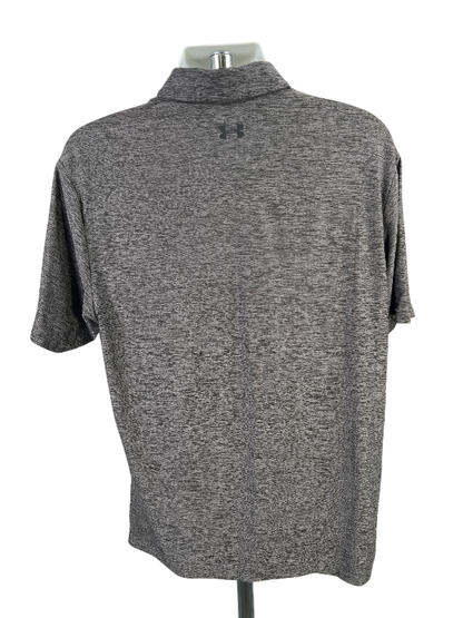 Under Armour Men's Gray HeatGear Short Sleeve Athletic Polo - L image 2