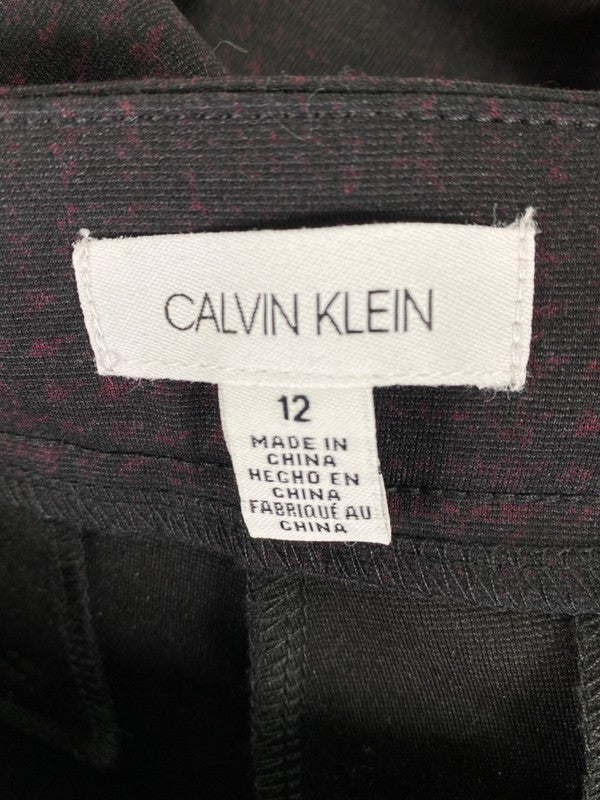 Calvin Klein Women's Black/Purple Plaid Pull On Dress Pants - 12 image 3