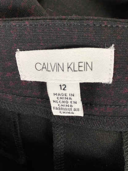 Calvin Klein Women's Black/Purple Plaid Pull On Dress Pants - 12 image 3