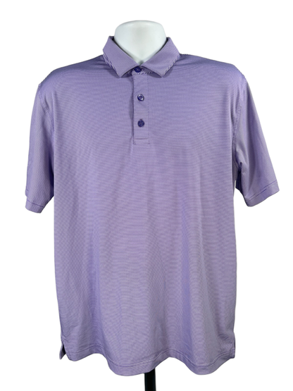 Callaway Men's Purple Striped Opti-Dri Short Sleeve Golf Polo Shirt - M