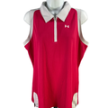Under Armour Women's Pink Heatgear Quarter Zip Sleeveless Athletic Vest - XL