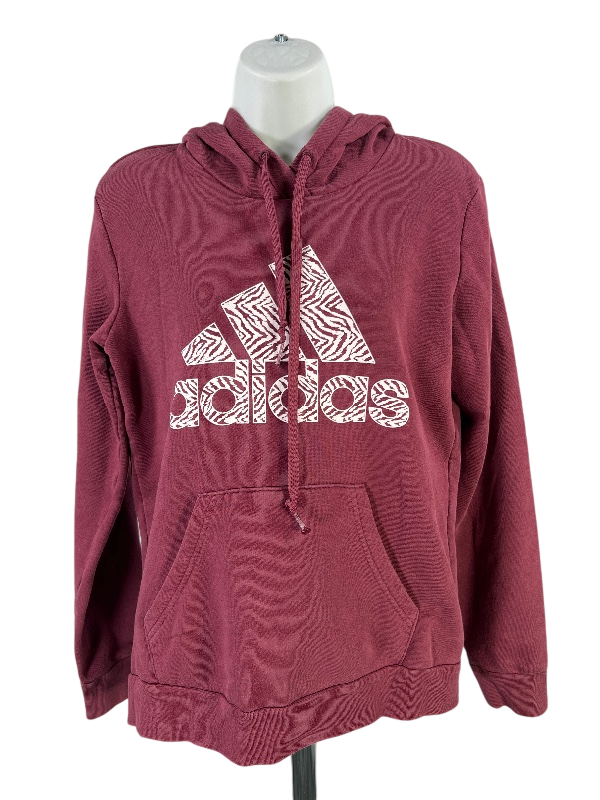 adidas Women's Burgundy Long Sleeve Pullover Sweatshirt - S