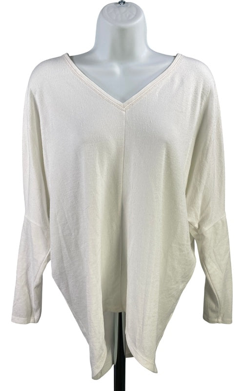 White House Black Market Women’s White Long Sleeve V-Neck Shirt - XS image 2