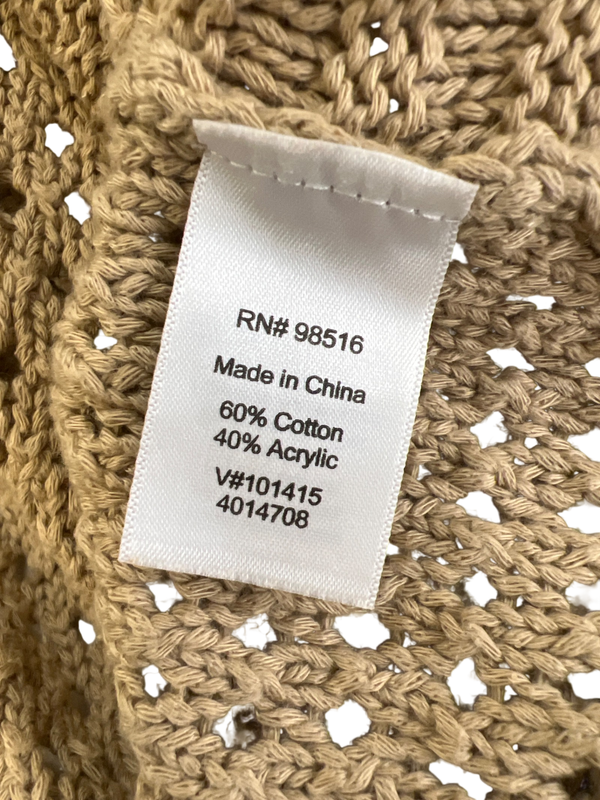 Coldwater Creek Women's Beige Open Knit Short Sleeve Sweater - L image 4