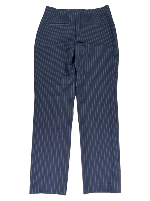 J Jill Women's Navy Blue Pinestripe Pull On Ponte Slim Leg Pants - S image 2