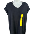 Banana Republic Women's Black V Neck Cuffed Short Sleeve Tee Shirt - S