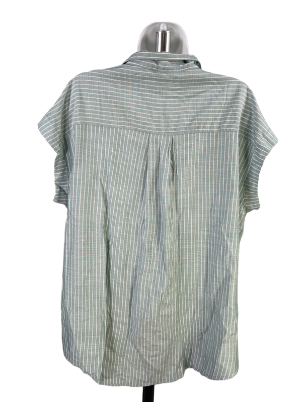 Jachs Girlfriend Women's Green/Blue Striped Sleeveless Button Up Shirt - XL image 2