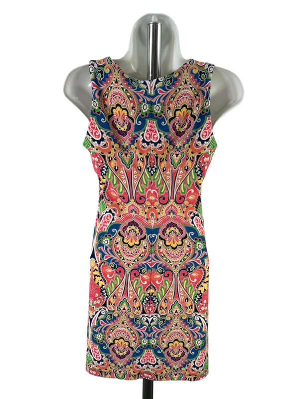 Tommy Hilfiger Women's Multicolor Paisley Sleeveless Mini Dress - 2 Petite image 2