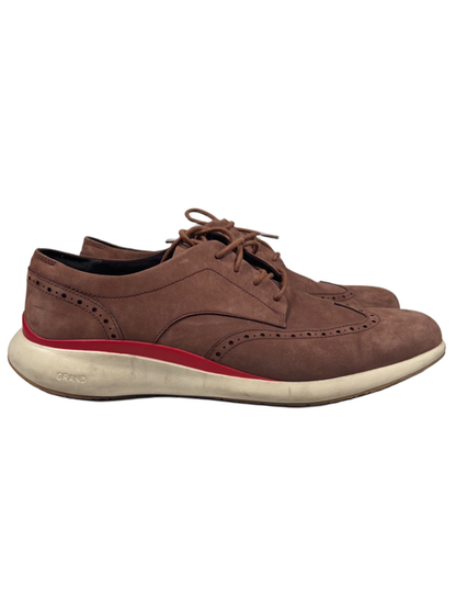 Cole Haan Grand Men's Brown Suede Lightweight Wingtip Dress Shoes - 12