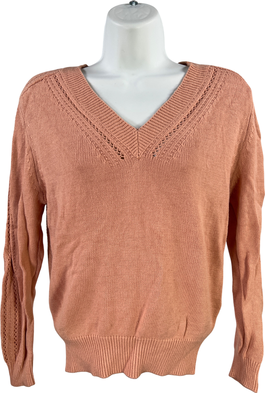 White House Black Market Women’s Pink Long Sleeve Knit Sweater - XS