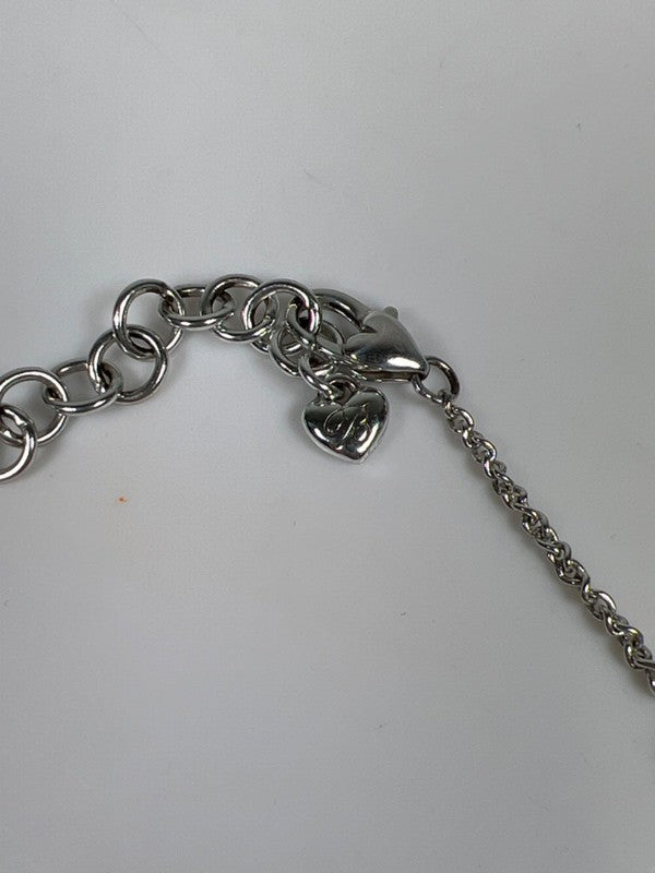 Brighton Women's Silver Pleate Heart Swarovski Pendant 8.5in Chain Necklace image 6