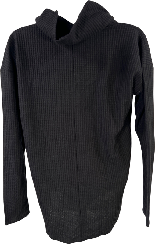 LOFT Women’s Black Long Sleeve Waffle Knit Cowl Neck Sweater - XS image 2