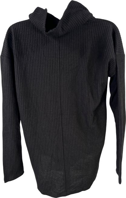LOFT Women’s Black Long Sleeve Waffle Knit Cowl Neck Sweater - XS image 2