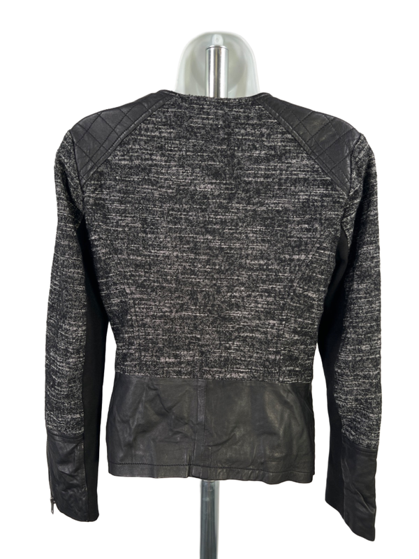 Lucky Brand Women's Black Faux Leather Accent Moto Jacket - S image 2
