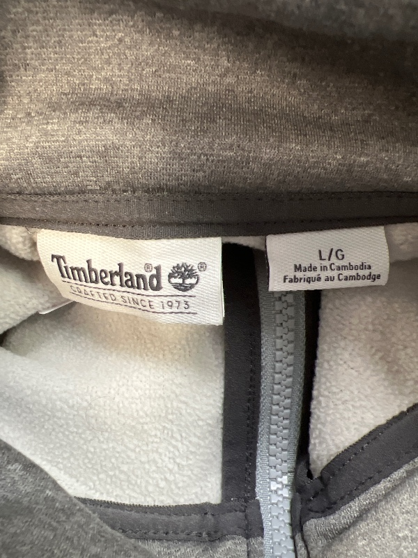 Timberland Men's Gray Fleece Lined 1/4 Zip Pullover Sweatshirt - L image 3