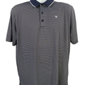 Callaway Men's Blue/White Striped Short Sleeve Athletic Golf Polo - M