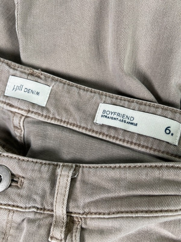 J Jill Women's Beige/Taupe Boyfriend Straight Leg Ankle Denim Jeans - 6 image 3