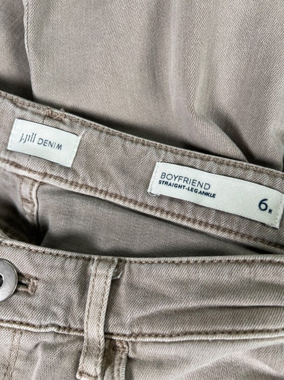 J Jill Women's Beige/Taupe Boyfriend Straight Leg Ankle Denim Jeans - 6 image 3