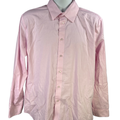 Calvin Klein Men's Pink Steel+ Long Sleeve Button Up Shirt - 17/XL