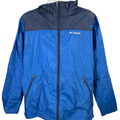 Columbia Men's Blue Hooded Windbreaker Jacket - L