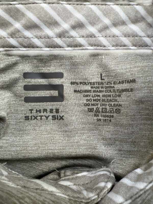 Three Sixty Six Men's Beige Heather Short Sleeve Athletic Polo - L image 3