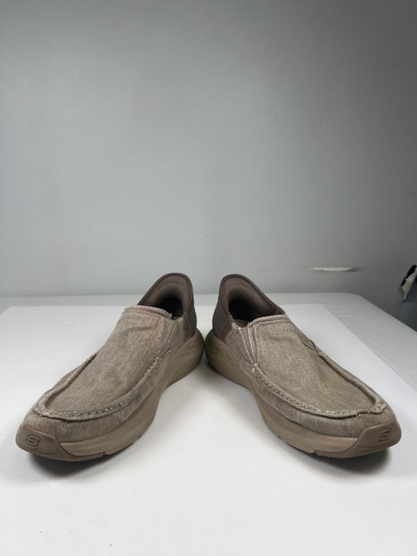 Skechers Men's Tan Canvas Parson Dewitt Goga Mat Arch Slip On Shoes - 11.5 image 6