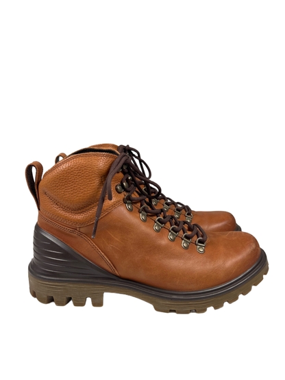 ECCO Men's Brown Leather Tredtray Lace Up Outdoor Boots - 43/US 9-9.5