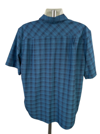 Orvis Men's Blue Plaid Classic Tech Short Sleeve Button Up Shirt - XL image 2
